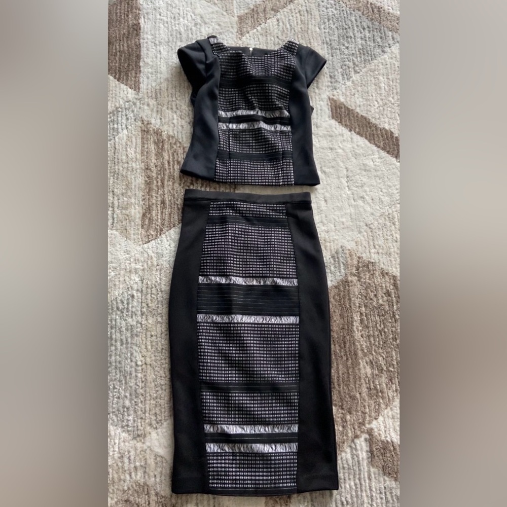XOXO Black and White Skirt Set